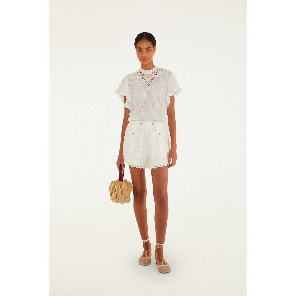 NWT FARM RIO Off-White Artisanal Short